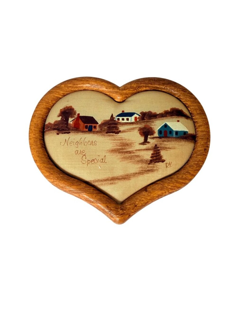 Vintage Neighbor Friendship Wall Hanging Folk Art Heartfelt Country Decor Gift